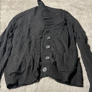 Mossimo Supply Co. Black Crewneck Button Cardigan